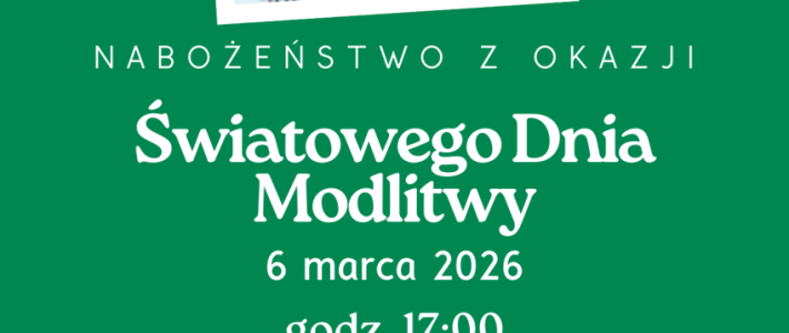 Zaproszenie na nabożeństwo z okazji Światowego Dnia Modlitwy