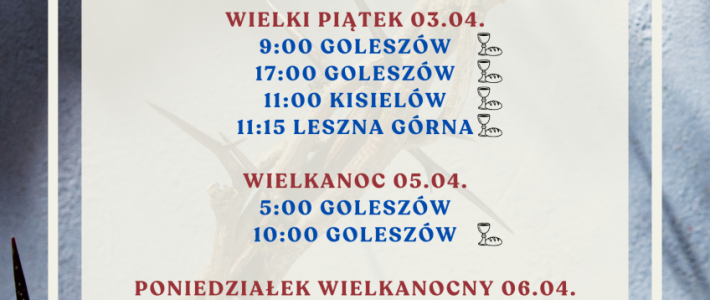 Zapraszamy na nabożeństwa w Wielkim Tygodniu